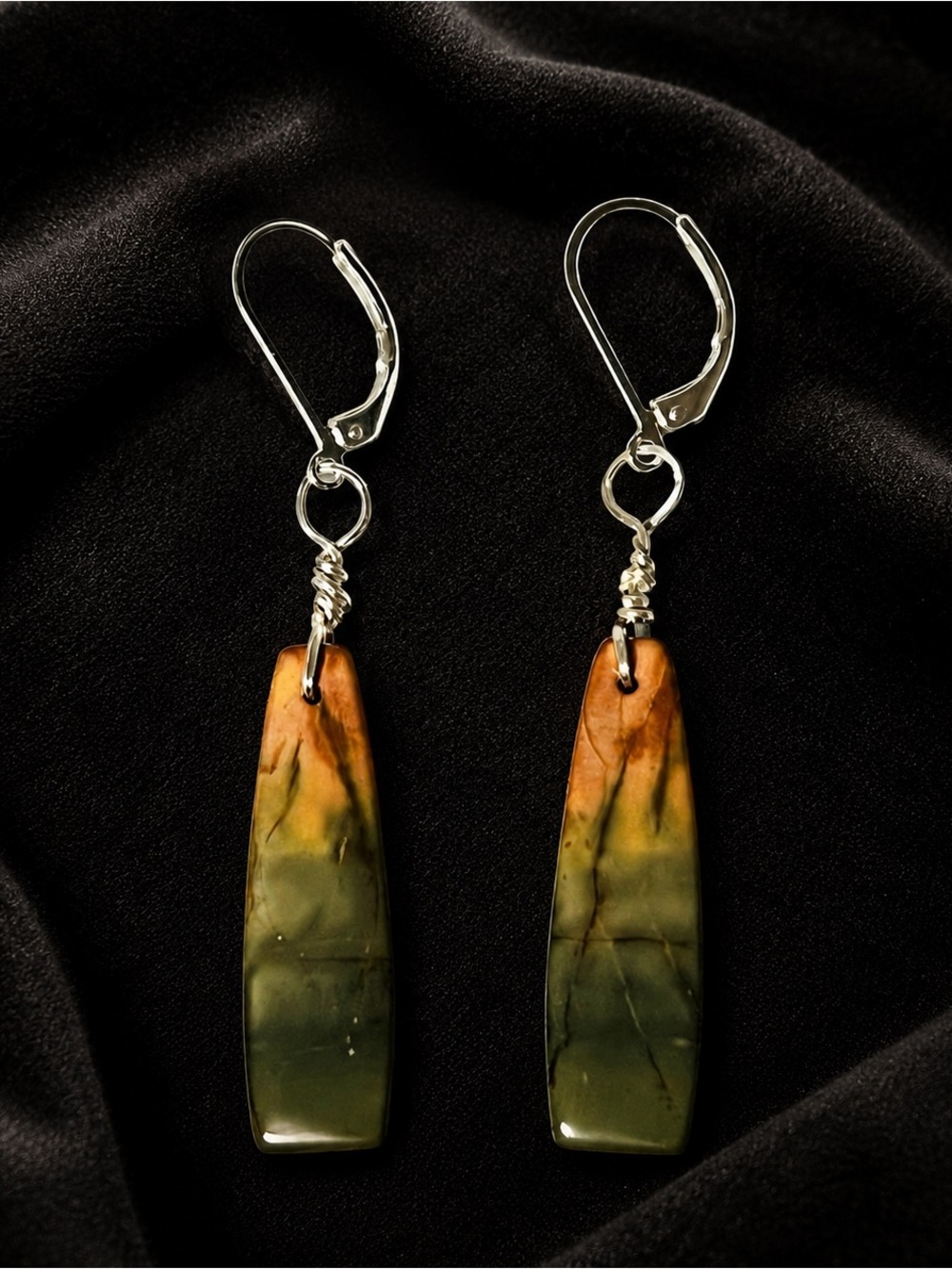 Sterling Silver Cherry Creek Jasper Dangle Earrings